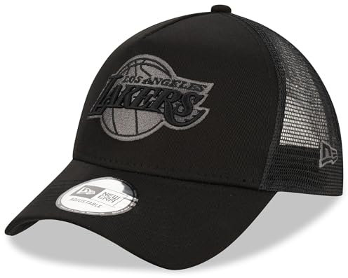 New Era Los Angeles Lakers NBA BOB Team Logo Schwarz Verstellbare A-Frame Trucker Cap - One-Size