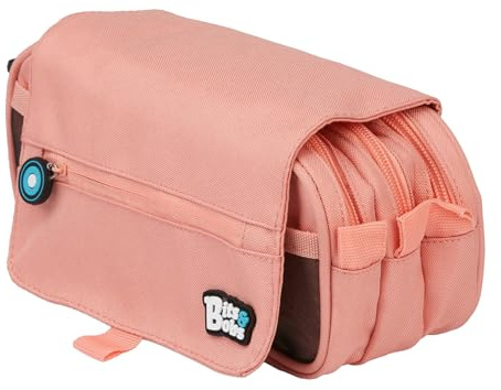 Grafoplás | Estuche Escolar Tres Compartimentos con Solapa | Coral | Bits&Bobs | Colores Pastel | 23x10x10cm | Incluye Horario y Zona Identificación | Perfecto para Organizar tu Material Escolar