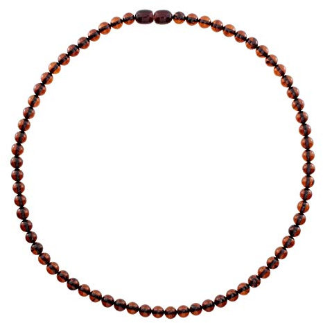 Ostsee-Schmuck Bernstein-Kette - Kugel 6 mm - Braun, Rund, Fein - Erwachsene (Adults) - Unisex - Kette