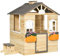 Outsunny Wooden Playhouse for Kids Outdoor Wendy House with Door, windows, Bench, Service Stations, Flowerpot Holder, For Ages 3-7 Years