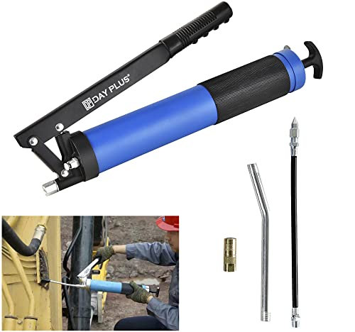 Rigogo Grease Gun for Lubricant, Portable Compressed Air Grease Gun, Hand Lever Grease Gun 10000 PSI Compatible with 600CC Grease Cartridges, Ergonomic Anti-Slip Pistol Grip