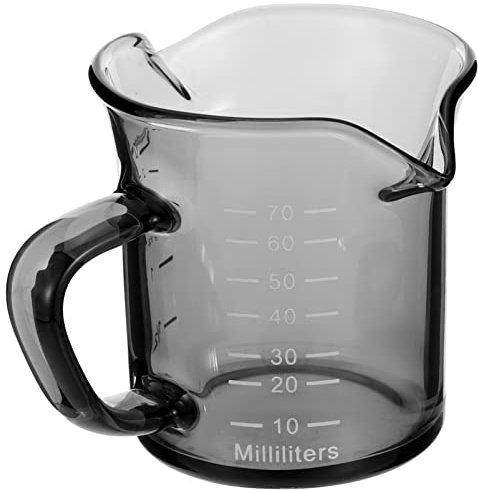 HEMOTON Coups D'espresso Verre A Eau Double de Tasse Expresso Tir en Verre Pitcher à La Poignée Versée de La Poignée de Mousseuse pour Barre de Bar Noir Café Mini-café