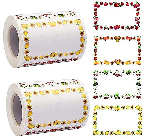 Jam Labels for Jars - Food & Freezer Labels, Self-Adhesive, Decorative, Removable (250 Sheets)