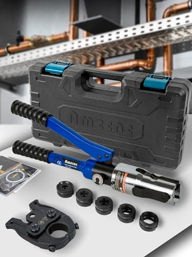 AMZCNC profesional herramienta de prensado hidráulico con mordazas, contorno M 12-15-18-22-28 para tubos de cobre, tubos de acero al carbono y tubos de acero inoxidable,M-Kontur Presszange