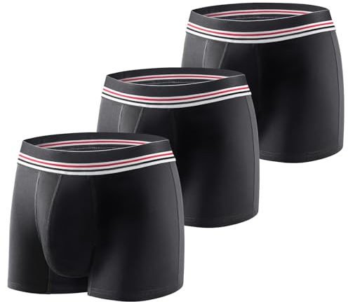 CARER Healthcare Incontinence Pregnancy 3 Paquetes Calzoncillos Boxer para Hombres con Incontinencia, Calzoncillos Lavables y Ligeros con Almohadilla Absorbente de 80 ML para Incontinencia Leve
