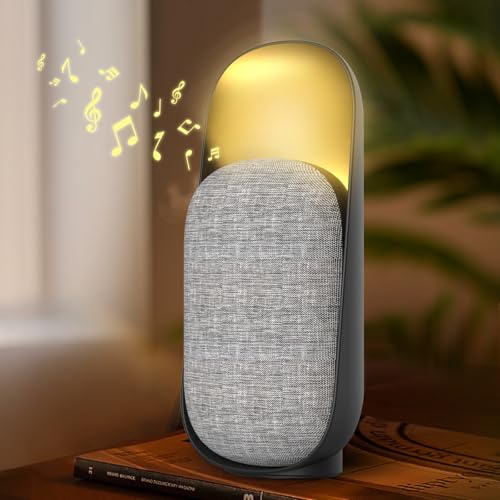 Gemmac 3 en 1 Veilleuse + Haut-Parleur Bluetooth + Machine à Bruit Blanc, Machine à Bruit pour Bébé Rechargeable pour Enfants Enceinte Bluetooth avec Veilleuse Chambre Coucher, Cadeau
