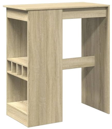 vidaXL Mesa Alta con estantes Madera Roble Sonoma 90x47,5x103,5 cm, Barra de cocina, Pub
