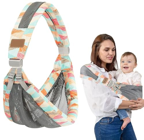 Breathable Mesh Baby Sling - Portable, Adjustable Carrier for Toddlers and Infants 3-36 Months - Side Hip Holder