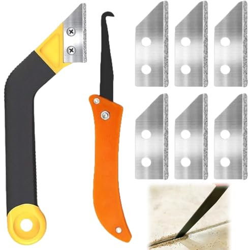 Rascador Juntas Azulejos,Removedor de Lechada Cuchilla,Rascador de Juntas para Eliminar Mortero,Juntas para Limpieza de Azulejos de Piso de Pared de Baño de Cocina