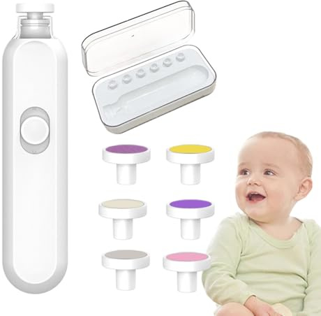 Lima per unghie elettrica per bambini - Tagliaunghie per bambini con luce elettrica rotante a 360 gradi lima per unghie per bambini a basso rumore tagliaunghie per ragazze e ragazzi