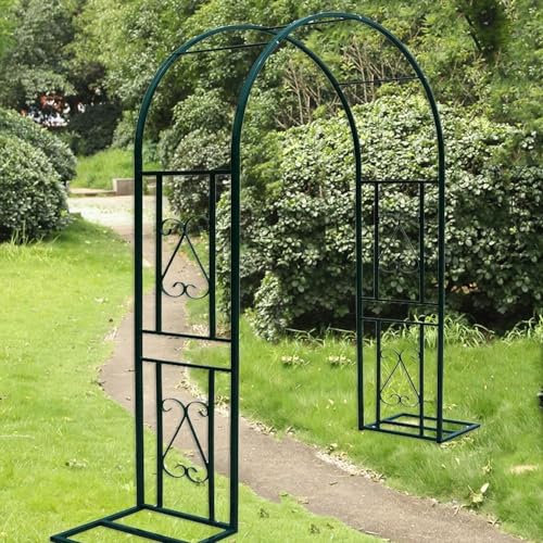 Arco de jardín Resistente de Metal para Rosas, Resistente, de 180 a 340 cm de Ancho, Resistente a la corrosión, para decoración de entradas de jardín, Enrejado para Plantas trepadoras.