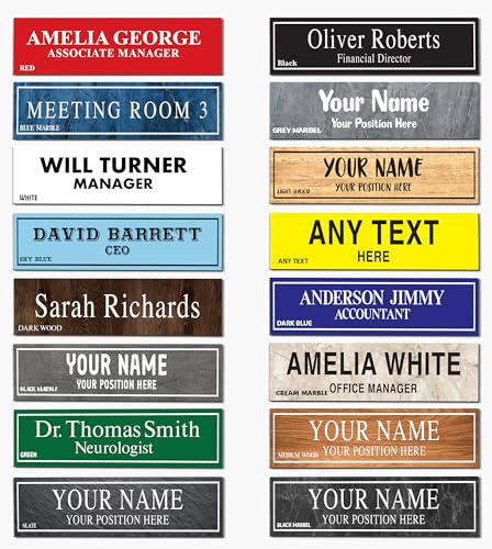 Personalised Office Name Plate Custom Wall Room Door Sign Plaque Colour Name Plate