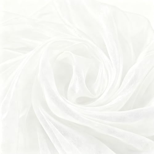 YCHYAN 2 Pezzi Tulle Bianco, Organza Tessuto 1.5 * 2m per Matrimoni, Matrimonio Tessuto in Organza, Tulle per DIY Tutu Gonna, Tabella, Craft, Fiocco, Decorazioni per Feste
