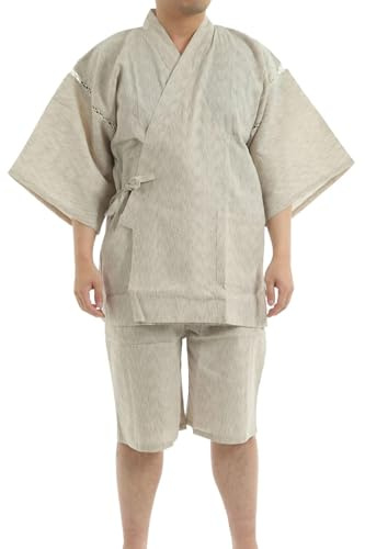 Edoten Japan Kimono Jinbei für Herren, Weiß 752, M/4XL
