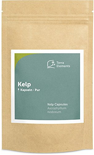 Terra Elements Kelp Kapseln (400 mg, 150 St) I Knotentang I Braunalge I Ascophyllum nodosum I Wildwuchs I 100% rein I Vegan I Rohkost