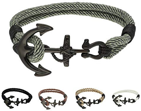 Treuheld Anker Armband - 21,5cm Dunkelgrün - Nylon