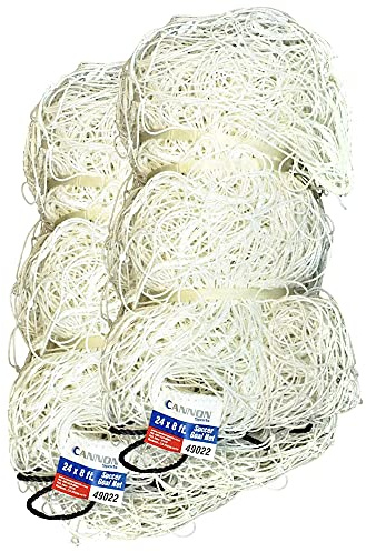 Cannon Sports Heavy Duty Soccer Goal Net 24x8 - Full Size Replacement Soccer Net - Weatherproof – 2 Professional Soccer Replacement Goal Nets (24x8 White, 2 Pack)
