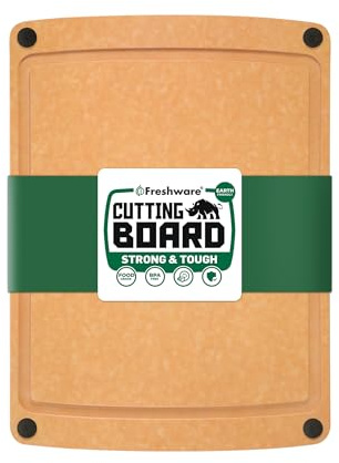 Freshware Wood Fiber Cutting Board for Kitchen, Dishwasher Safe, 12x9 Inch