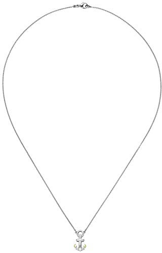 Jobo Damen-Halskette aus 925 Sterling Silber mit Anker-Anhänger 45 cm