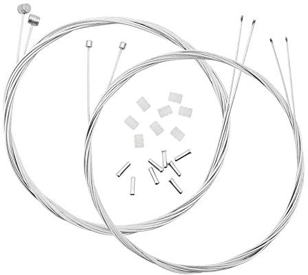JustYit Cable DE Frein Velo Universel Câble De Dérailleur avec de Capuchons d'extrémité de Câble de Frein, Cable Frein Velo VTT Convient aux Vélos de Montagne