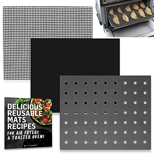 Reusable Liners for Toaster Oven Air Fryer 10 x 12 Accessories Compatible with Cuisinart, Ninja, Kitchenaid, Kalorik + More, Easy Clean Replacement for Parchment Paper Liners for Countertop Oven