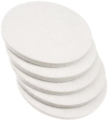 5 almohadillas de pulido de fieltro de lana de 125 mm x 8 mm (L*D) para pulir vidrio, plástico, metal, mármol, disco de pulido para cocina, baño, lijadora orbital