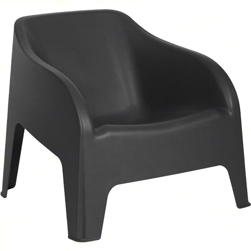 Sicignano - Sillón con reposabrazos de jardín, de resina, 79 x 76,5 x 70 cm de altura, impermeable, compacto, fácil de limpiar, para decoración de exterior, jardín, terraza, fabricado en Italia (1