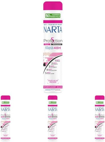 Narta Femme Déodorant Spray Protection 5 200ml (Lot de 4)