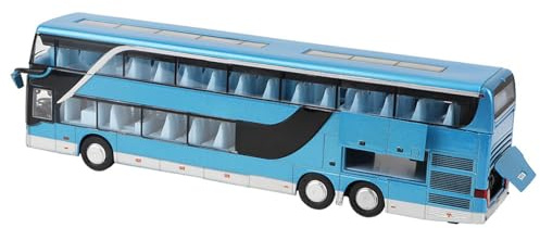 SUNGOOYUE I League Electric Doubledecker Bus Model Toy med Lätt Musik, för Mycket Simuleringsbarn, Bakre Dörr Till öppningen Av Bilbilmodellen (Blå)