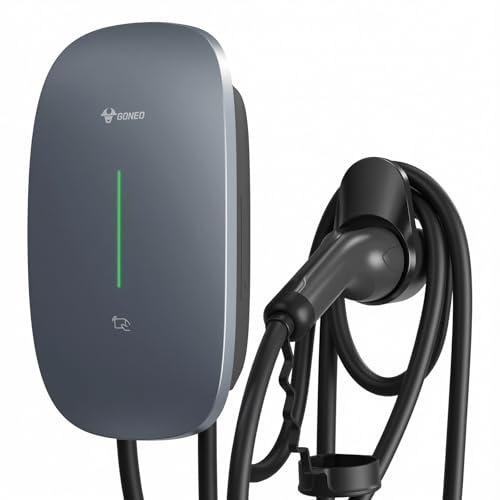 GONEO Wallbox 7kW Tipo 2 con App, Cavo Tipo 2 7M, RFID, Wallbox Monofase 32A 230V, RCD Tipo A 30mA AC + 6mA DC, IK10 IP65, per BEV/PHEV