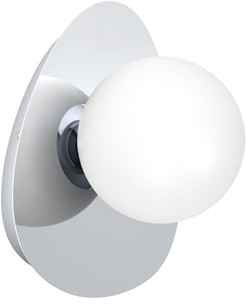 EGLO LED vägglampa Castrivido, badrumslampa i metall krom och vit glaskula | inkl G9 varmvit lampa, IP44, för badrumsvägg