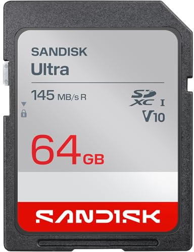 SANDISK Ultra SDXC UHS-I Card 64 GB (läshastighet upp till 145 MB/s, Full HD-video, V10, U1, C10) SANDISK Memory Zone App