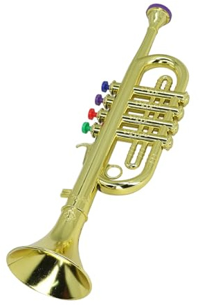 Picysa Sassofono per bambini, strumenti musicali a vento dorato e ottone, sassofono giocattolo con 3 tasti colorati 3 tonalità, strumenti musicali per l'educazione precoce, Tromba giocattolo per (oro)