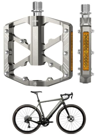 Cykelpedaler med reflektorer, cykelpedaler av metall, pedaler av aluminium, förseglade pedaler av aluminium, användarvänliga, rostbeständiga pedaler för cykling