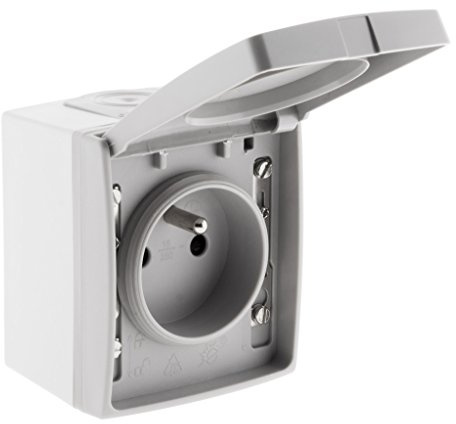 Zenitech Prise 16A 2P+T étanche IP55 - Gris - Orok