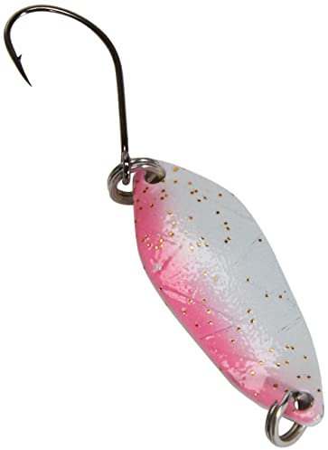 FTM Spoon Strike 2, 1g - Blinker zum Spinnfischen auf Forelle, Forellenblinker zum Angeln am Forellensee, Forellenköder, Farbe:weiß/pink Glitter