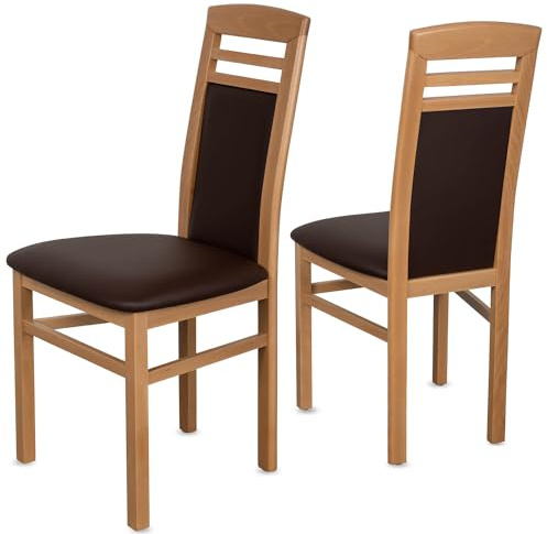 Staboos Esszimmerstühle 8er Set Massivholz Buche, Natur - Braun CH44