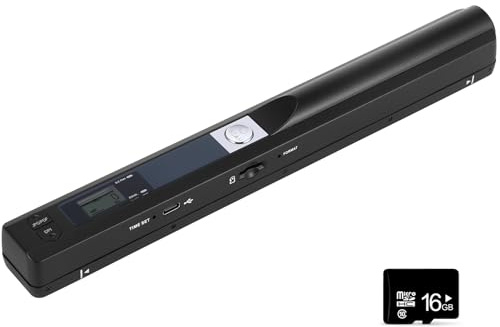 Portable Document Scanner, 900DPI Handheld Scanner Wand for Documents & Receipts, A4 Photo Image Scanner JPG/PDF, Portable Scanner for Laptop, USB 2.0 High Speed Transfer, Supports Micro SD Card