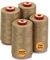 New brothread - 28 Optionen - 4 Große Konen 5000M Allzweck Polyester Nähgarn 40S/2 (Tex27) zum Nähen, Quilten, Patchwork, Serger und Overlock - Beige