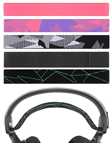 Geekria Kopfbandpolster aus flexiblem Stoff, kompatibel mit SteelSeries Arctis 7/9X/PRO Kopfhörer-Ersatzband, Reparaturteil, 5 Packungen