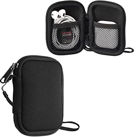 kwmobile Estuche Universal para Cascos - Funda de Neopreno para Auriculares con Cremallera Bolsillo y Colgante - 6 x 9 CM