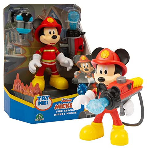Disney Musse Pigg, 15 cm brandman, ledad, med ryggsäck med vattenkanon och vattenboll, leksak för barn från 3 år, GIOCHI PREZIOSI, MCC20