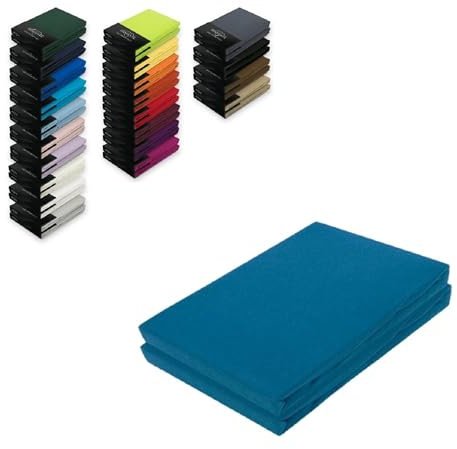 EXKLUSIV HEIMTEXTIL Jersey Spannbettlaken Doppelpack 60 x 120-70 x 140 cm 100% Baumwolle Öko - Tex Zertifiziert, Markenqualität, Matratzenhöhe bis 10 cm, Petrol