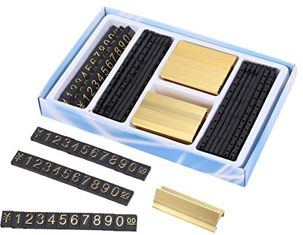 Haptufer 19 Gruppen Gold-Ton Metall, arabische Ziffern zusammen Preisschilder