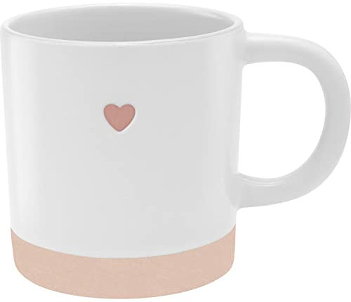 GRUSS & CO Taza con diseño de corazón grabado de gres, 40 cl, multicolor 48430