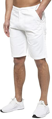 989Ze ENZO Mens Regular Fit Chino Shorts — 100% Cotton, Smart Casual, 10 Colours
