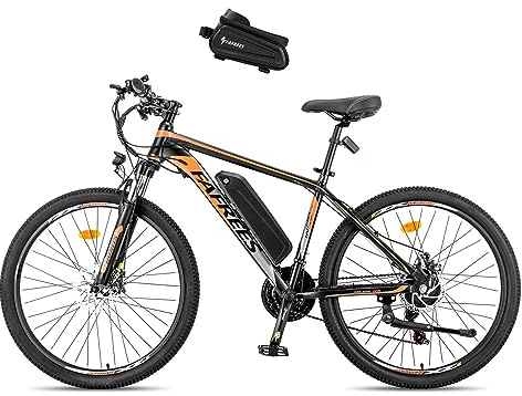 Fafrees Bicicleta eléctrica de 26 pulgadas para hombre, 21 velocidades, bicicleta de montaña eléctrica, 36 V 13 Ah, bicicleta de ciudad para mujer 250 W, pedaleo asistido 100 km MTB, control de