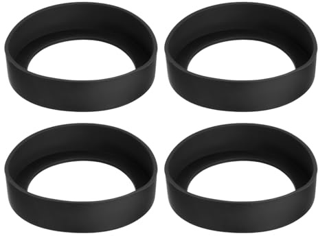 sourcing map 4pcs Water Bottle Boot, Protective Silicone Boot Sleeve Non Slip Bottom Cover Bumper for Water Bottles Mug Tumbler Black(80mm)