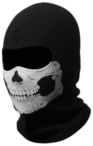 COD - Máscara de fantasma, pasamontañas de calavera, disfraz de esqueleto MW2, máscara de esquí de cabeza completa, máscara de punto resistente al viento, calentador para bicicleta, monopatín