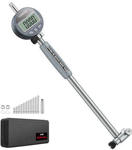 XUNTOP Diameter Indikator 50-160 mm / 2-6 tum Digital Dial Indicator 0,01 mm / 0,0005 tum Urtavla Indikator med 12 olika mätarspecifikationer för bearbetning, CNC, Automotive